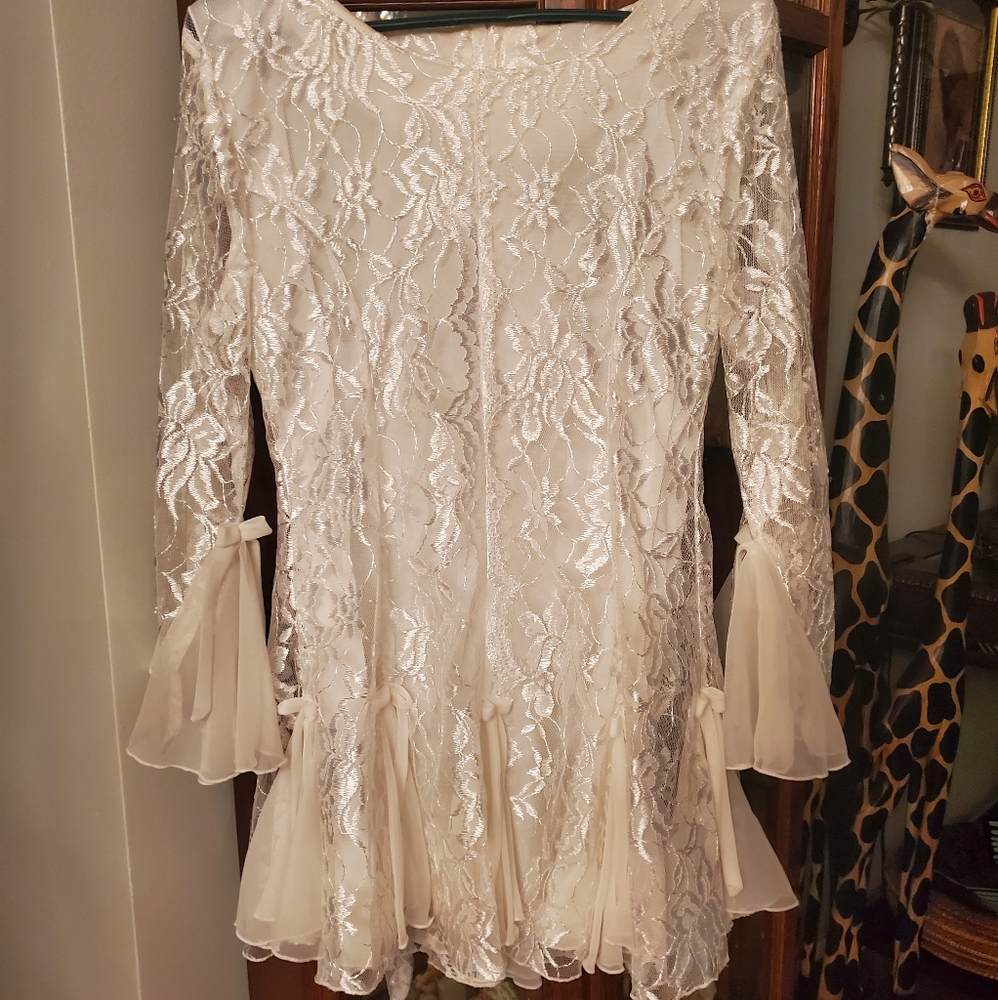 White lace mini dress